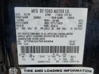 2009 Ford F-150 XL with VIN 1FTPW12V79FA93654, listed as a Copart auction lot 48002745 with 320,362 mi miles and Salvage Title. Bid and sale history available at carsss.com. Image 12.