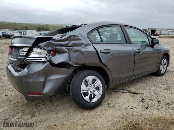 2013 Honda Civic Sdn LX with VIN 19XFB2F55DE243092, listed as a Copart auction lot 51649095 with 64,888 mi miles and Salvage Title. Bid and sale history available at carsss.com. Image 3.