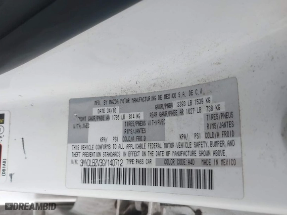 2016 Scion iA with VIN 3MYDLBZV3GY140712, listed as a IAAI auction lot 41900496 with 95,616 mi miles. Bid and sale history available at carsss.com. Image 9.