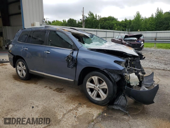 2013 Toyota Highlander Limited with VIN 5TDYK3EH4DS136616, listed as a Copart auction lot 61164425 with Not provided miles and Clean title. Bid and sale history available at DreamBid. Image 4.