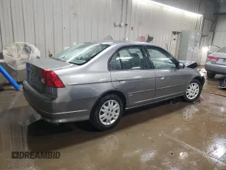 2005 Honda Civic LX with VIN 2HGES16585H511369, listed as a Copart auction lot 50573995 with 134,894 mi miles and Salvage Title. Bid and sale history available at DreamBid. Image 3.