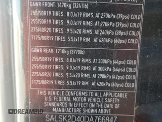 2013 Land Rover Range Rover Sport HSE Lux z VIN SALSK2D40DA766847, wystawiony jako Copart lot #60874555 z przebiegiem 81 114 mil mil oraz Czysty tytuł • Clean title. Historia ofert i sprzedaży dostępna na DreamBid. Obrazek 13.