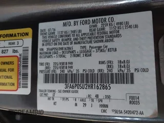 2017 Ford Fusion Titanium with VIN 3FA6P0SU2HR162865, listed as a IAAI auction lot 41981344 with 79,618 mi miles and . Bid and sale history available at DreamBid. Image 9.