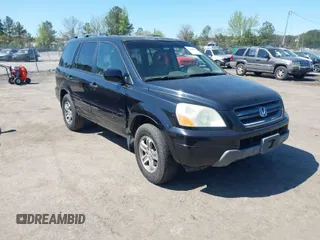 2005 Honda Pilot EX-L with RES with VIN 5FNYF18665B023730, listed as a IAAI auction lot 41989012 with 202,022 mi miles. Bid and sale history available at carsss.com. Image 1.
