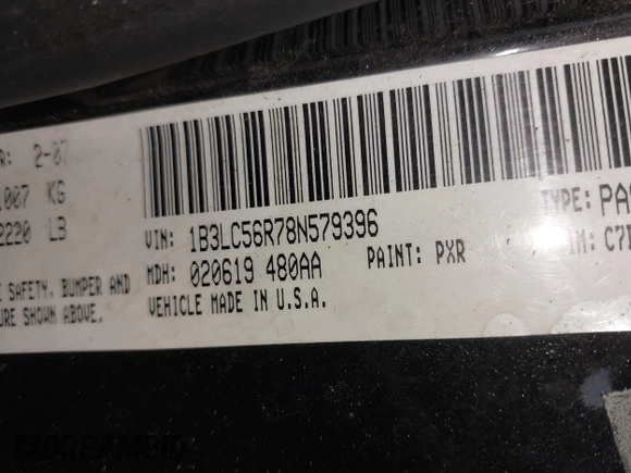 2008 Dodge Avenger SXT with VIN 1B3LC56R78N579396, listed as a IAAI auction lot 41771232 with Not Provided miles and . Bid and sale history available at carsss.com. Image 9.