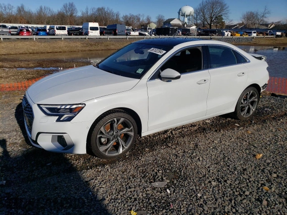 2022 Audi A3 Premium Plus with VIN WAUHUDGY7NA060222, listed as a Copart auction lot 86102394 with 20,015 mi miles and Salvage Title. Bid and sale history available at carsss.com. Image 1.