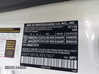 2020 Mercedes-Benz GLS 450 z VIN 4JGFF5KEXLA267607, wystawiony jako IAAI lot #42029629 z przebiegiem 43 549 mil mil oraz . Historia ofert i sprzedaży dostępna na DreamBid. Obrazek 9.