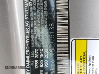 2005 Mercedes-Benz SLK 230/320 with VIN WDBWK56F95F025138, listed as a Copart auction lot 55011125 with 43,291 mi miles and Salvage title. Bid and sale history available at DreamBid. Image 13.
