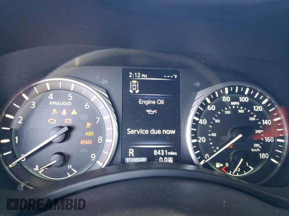 2024 Infiniti Q50 Red Sport 400 with VIN JN1FV7DP7RM660055, listed as a Copart auction lot 49555715 with 8,431 mi miles and Non repairable. Bid and sale history available at DreamBid. Image 9.