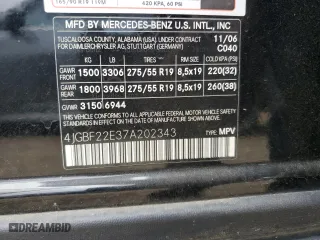 2007 Mercedes-Benz GL-Class with VIN 4JGBF22E37A202343, listed as a Copart auction lot 48902565 with 210,802 mi miles and Salvage Title. Bid and sale history available at carsss.com. Image 15.