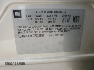 2013 Buick LaCrosse Leather с VIN 1G4GC5E3XDF226857, выставлен на аукционе Copart как лот 53968375 с пробегом 182 146 миль миль и Списание • Salvage title. История ставок и продаж доступна на DreamBid. Изображение 12.