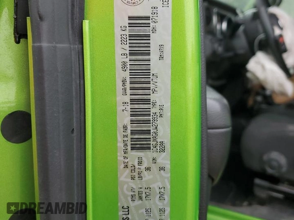 2018 Jeep Wrangler Sport с VIN 1C4GJXAG0JW279934, выставлен на аукционе Copart как лот 60198185 с пробегом 96 481 миль миль и Чистый • Clean title. История ставок и продаж доступна на DreamBid. Изображение 13.