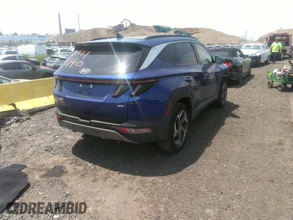 2022 Hyundai Tucson Limited with VIN 5NMJECAE6NH148209, listed as a IAAI auction lot 39711140 with 9,913 mi miles. Bid and sale history available at carsss.com. Image 4.