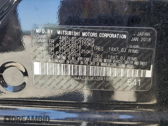 2018 Mitsubishi Outlander ES with VIN JA4AZ3A36JZ041387, listed as a Copart auction lot 65187715 with 132,876 mi miles and Salvage title. Bid and sale history available at DreamBid. Image 14.