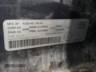 2008 Audi A6 z VIN WAUKH54F58N175563, wystawiony jako Copart lot #58653245 z przebiegiem 294 612 mil mil oraz Czysty tytuł • Clean title. Historia ofert i sprzedaży dostępna na DreamBid. Obrazek 12.