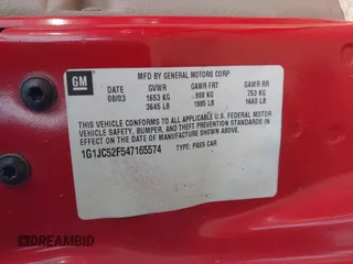 2004 Chevrolet Cavalier with VIN 1G1JC52F547165574, listed as a IAAI auction lot 41379891 with 189,571 mi miles and . Bid and sale history available at DreamBid. Image 9.