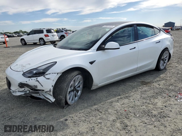 2021 Tesla Model 3 Long Range with VIN 5YJ3E1EB7MF874304, listed as a Copart auction lot 52652825 with Not Provided miles and Salvage Title. Bid and sale history available at carsss.com. Image 1.