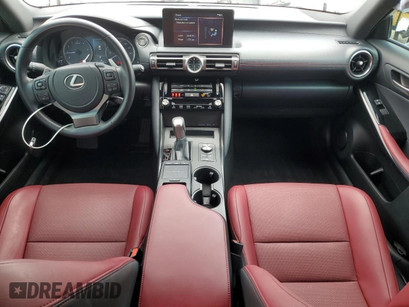 2021 Lexus IS 300 with VIN JTHAA1D28M5112488, listed as a Copart auction lot 56002845 with 41,660 mi miles and Salvage title. Bid and sale history available at DreamBid. Image 8.