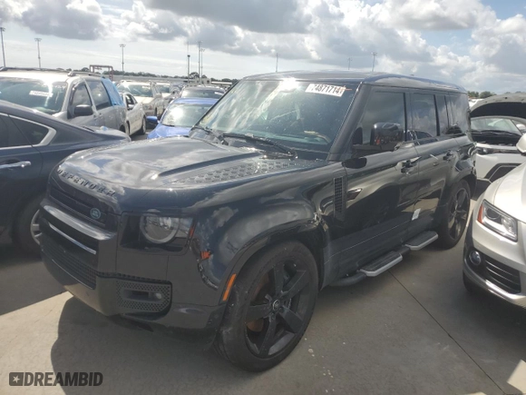 2023 Land Rover Defender V8 with VIN SALEWEEE5P2216679, listed as a Copart auction lot 74871714 with 0 mi miles and Non Repairable. Bid and sale history available at carsss.com. Image 1.