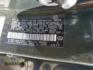 2022 Lexus UX with VIN JTHX3JBH9N2053479, listed as a Copart auction lot 70495194 with 36,481 mi miles and Salvage Title. Bid and sale history available at carsss.com. Image 14.