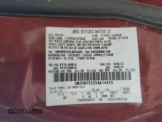 2005 Mercury Sable LS z VIN 1MEFM55S25A614425, wystawiony jako Copart lot #46335805 z przebiegiem 58 579 mil mil oraz Szkoda całkowita • Salvage title. Historia ofert i sprzedaży dostępna na DreamBid. Obrazek 13.