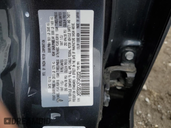 2015 Mazda CX-9 Touring z VIN JM3TB2CA2F0452202, wystawiony jako Copart lot #60407215 z przebiegiem 158 373 mil mil oraz Szkoda całkowita • Salvage title. Historia ofert i sprzedaży dostępna na DreamBid. Obrazek 13.