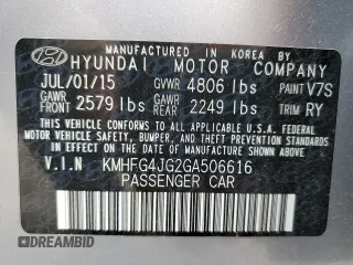 2016 Hyundai Azera z VIN KMHFG4JG2GA506616, wystawiony jako Copart lot #65019115 z przebiegiem 93 770 mil mil oraz Czysty tytuł • Clean title. Historia ofert i sprzedaży dostępna na DreamBid. Obrazek 12.