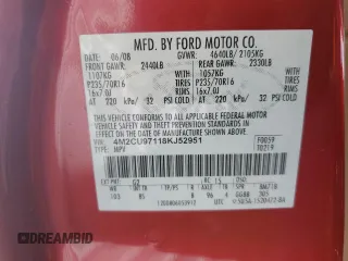 2008 Mercury Mariner Premier z VIN 4M2CU97118KJ52951, wystawiony jako Copart lot #61640225 z przebiegiem 186 109 mil mil oraz Szkoda całkowita • Salvage title. Historia ofert i sprzedaży dostępna na DreamBid. Obrazek 14.