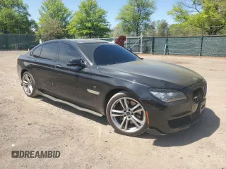 2014 BMW 7 Series 750i xDrive with VIN WBAYB6C52ED224536, listed as a Copart auction lot 54397595 with 107,410 mi miles and Salvage title. Bid and sale history available at DreamBid. Image 4.