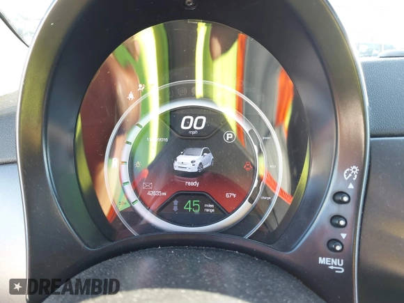 2015 FIAT 500e with VIN 3C3CFFGE3FT603301, listed as a IAAI auction lot 41599133 with 42,635 mi miles. Bid and sale history available at carsss.com. Image 7.
