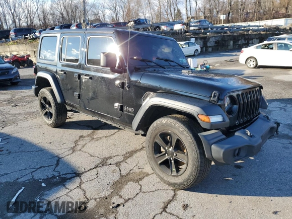 2021 Jeep Wrangler Unlimited Sport Altitude with VIN 1C4HJXDN0MW709609, listed as a Copart auction lot 84148934 with Not provided miles and Salvage title. Bid and sale history available at DreamBid. Image 4.