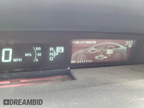 2012 Toyota Prius One with VIN JTDKN3DU0C1564349, listed as a Copart auction lot 54933595 with 241,516 mi miles and Non Repairable. Bid and sale history available at DreamBid. Image 9.