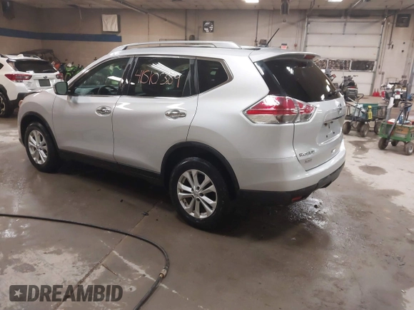 2014 Nissan Rogue S with VIN 5N1AT2MV7EC753510, listed as a IAAI auction lot 41510389 with 124,843 mi miles. Bid and sale history available at carsss.com. Image 3.