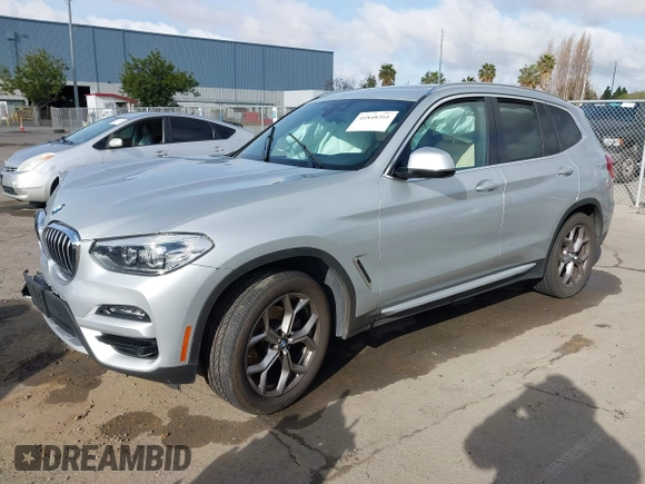 2021 BMW X3 sDrive30i with VIN 5UXTY3C00M9H14796, listed as a IAAI auction lot 41848261 with 50,245 mi miles and . Bid and sale history available at DreamBid. Image 2.