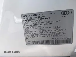 2019 Audi Q5 Premium Plus z VIN WA1BNAFY9K2124525, wystawiony jako IAAI lot #42164362 z przebiegiem Nie podano mil oraz . Historia ofert i sprzedaży dostępna na DreamBid. Obrazek 9.