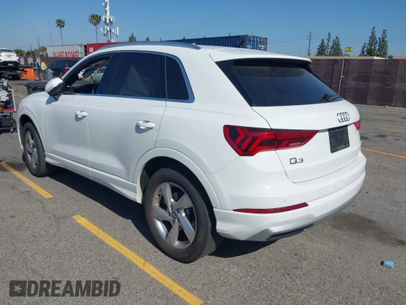 2020 Audi Q3 Premium with VIN WA1AECF35L1109328, listed as a IAAI auction lot 42305831 with 49,820 mi miles and . Bid and sale history available at DreamBid. Image 3.