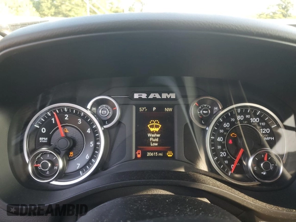 2020 Ram 1500 Big Horn with VIN 1C6RRFBG8LN297687, listed as a Copart auction lot 67943934 with 20,615 mi miles and Salvage Title. Bid and sale history available at carsss.com. Image 9.