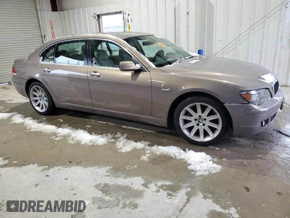 2007 BMW 7 Series 750Li with VIN WBAHN83587DT76391, listed as a Copart auction lot 44935055 with 0 mi miles and Salvage Title. Bid and sale history available at carsss.com. Image 4.