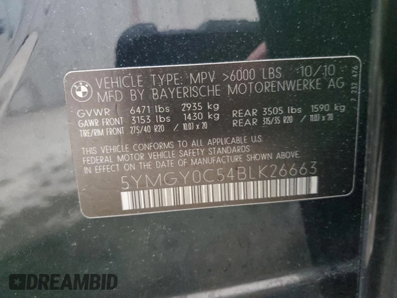 2011 BMW X5 M with VIN 5YMGY0C54BLK26663, listed as a Copart auction lot 41816655 with 163,046 mi miles and Clean Title. Bid and sale history available at carsss.com. Image 13.