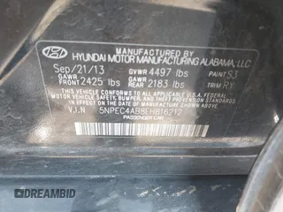 2014 Hyundai Sonata Limited with VIN 5NPEC4AB8EH816212, listed as a IAAI auction lot 41778398 with 203,974 mi miles and . Bid and sale history available at DreamBid. Image 9.