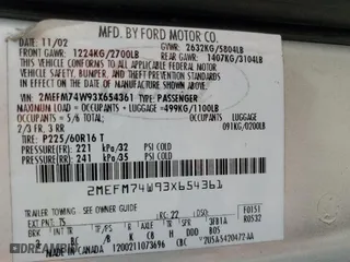2003 Mercury Grand Marquis GS Convenience with VIN 2MEFM74W93X654361, listed as a Copart auction lot 63485294 with 165,569 mi miles and Salvage Title. Bid and sale history available at carsss.com. Image 13.