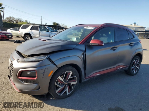 2019 Hyundai Kona Ultimate with VIN KM8K5CA52KU319722, listed as a Copart auction lot 46682135 with 37,737 mi miles and Salvage Title. Bid and sale history available at carsss.com. Image 1.