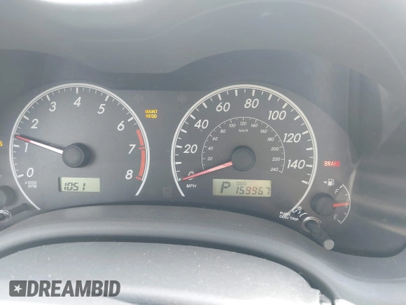 2010 Toyota Corolla with VIN 1NXBU4EEXAZ192364, listed as a IAAI auction lot 41901477 with 159,967 mi miles and . Bid and sale history available at DreamBid. Image 7.