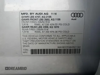 2017 Audi Q3 Premium with VIN WA1BCCFS8HR011341, listed as a Copart auction lot 63575795 with 86,399 mi miles and Clean title. Bid and sale history available at DreamBid. Image 13.