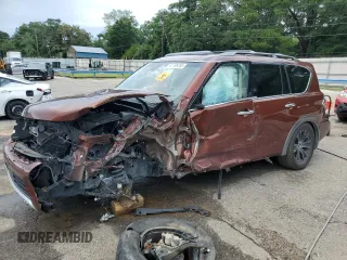 2017 Nissan Armada Platinum with VIN JN8AY2NF2H9301743, listed as a Copart auction lot 61199385 with Not provided miles and Salvage title. Bid and sale history available at DreamBid. Image 1.