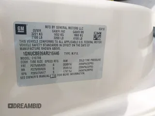 2010 Chevrolet Tahoe LT с VIN 1GNUCBE09AR216446, выставлен на аукционе IAAI как лот 42002298 с пробегом 278 738 миль миль и . История ставок и продаж доступна на DreamBid. Изображение 9.