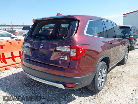 2019 Honda Pilot EX z VIN 5FNYF6H36KB009454, wystawiony jako IAAI lot #42030733 z przebiegiem 41 242 mil mil oraz . Historia ofert i sprzedaży dostępna na DreamBid. Obrazek 4.
