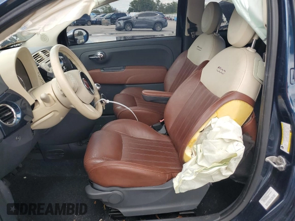2013 FIAT 500 Lounge with VIN 3C3CFFCR2DT572208, listed as a Copart auction lot 52073205 with 83,822 mi miles and Salvage title. Bid and sale history available at DreamBid. Image 7.