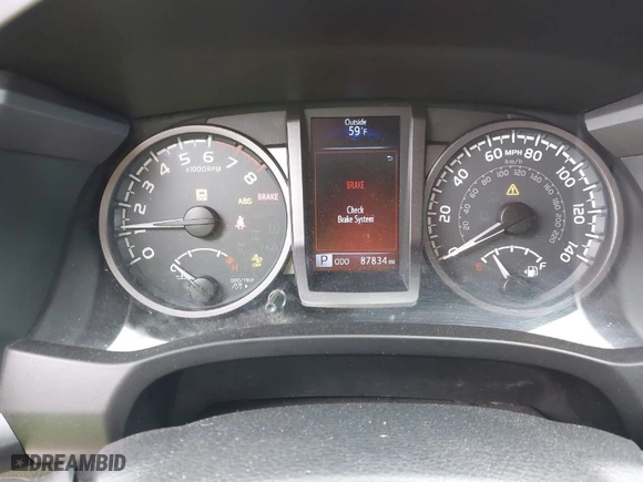 2019 Toyota Tacoma 4WD SR5 with VIN 3TMDZ5BN9KM061604, listed as a IAAI auction lot 41274995 with 87,834 mi miles. Bid and sale history available at carsss.com. Image 7.