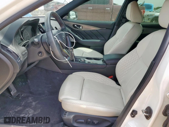 2020 Infiniti Q50 Red Sport 400 with VIN JN1FV7AR1LM660114, listed as a Copart auction lot 55658965 with 28,318 mi miles and Salvage title. Bid and sale history available at DreamBid. Image 7.